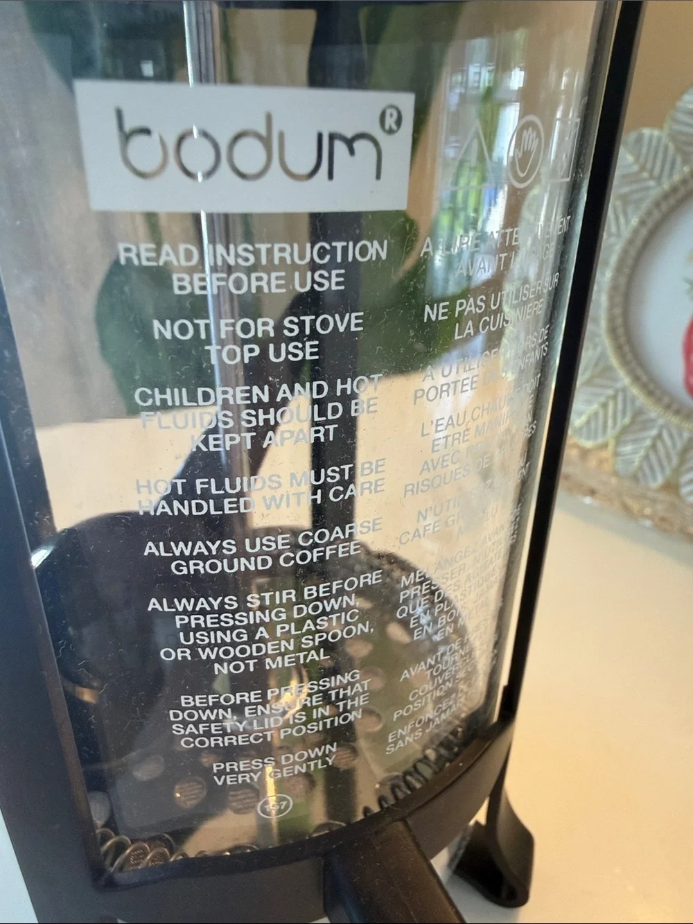 Bodum Black Glass French Press Coffee Maker 32 oz. New.